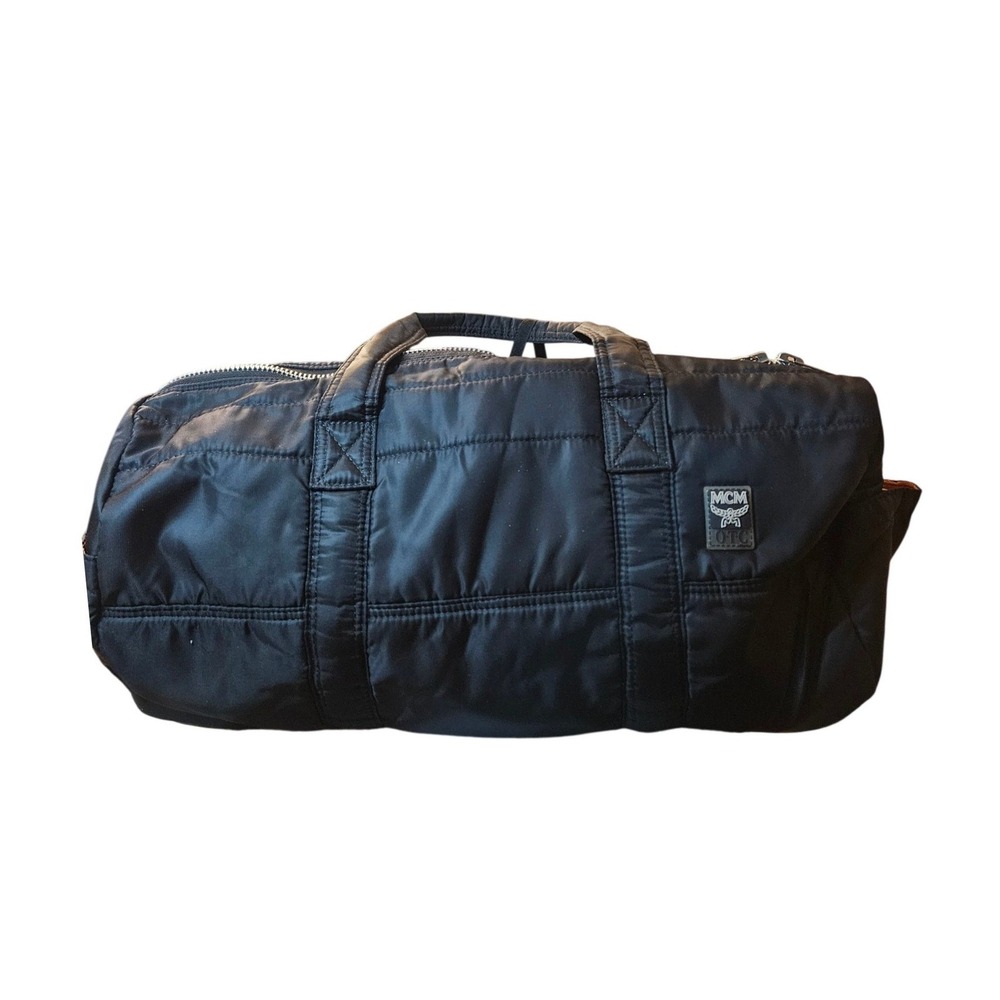 MCM OTC Black Quilted Nylon Duffel‎ Bag Barrel Travel Gym Bag